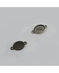 Metal Kolye Ucu - Çift Kulplu Oval