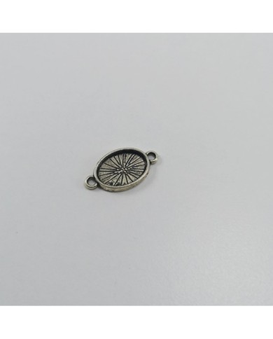 Metal Kolye Ucu - Çift Kulplu Oval