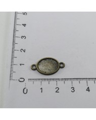 Metal Kolye Ucu - Çift Kulplu Oval