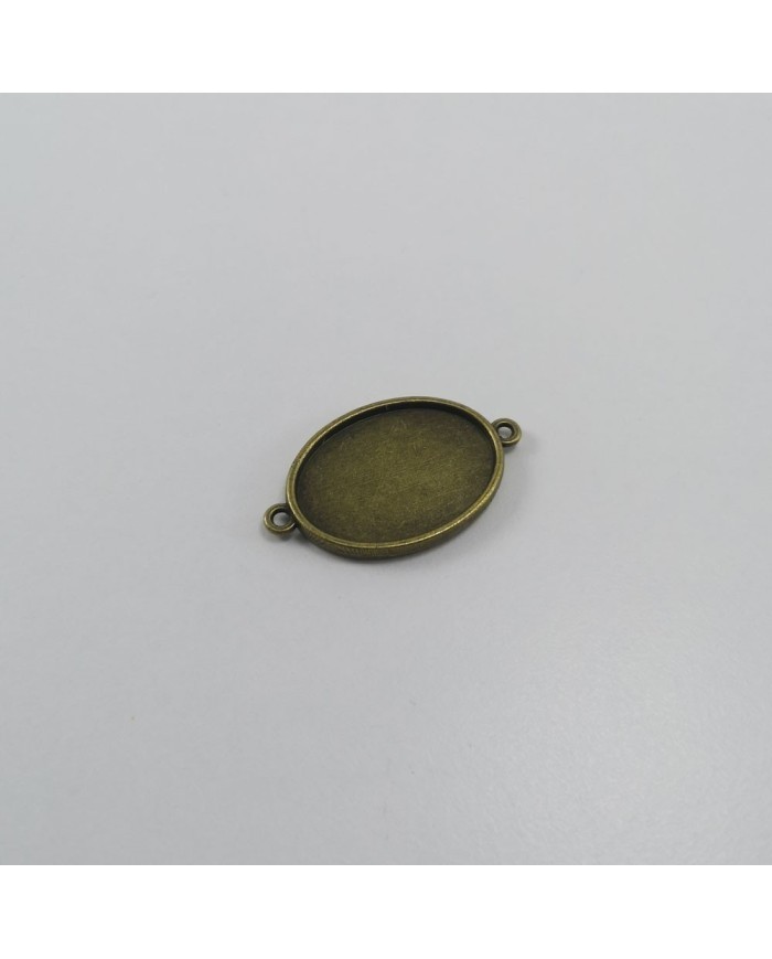 Metal Kolye Ucu - Oval Çift Kulplu