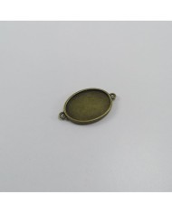 Metal Kolye Ucu - Oval Çift Kulplu