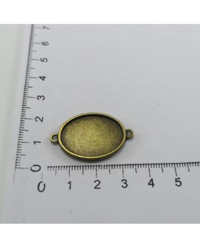 Metal Kolye Ucu - Oval Çift Kulplu