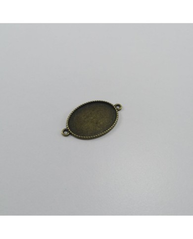 Metal Kolye Ucu - Oval Çift Kulplu