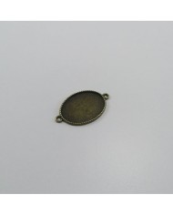 Metal Kolye Ucu - Oval Çift Kulplu