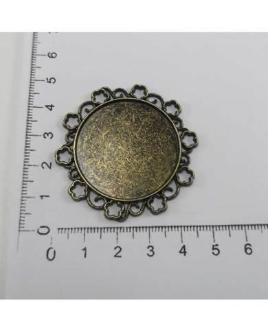 Metal Kolye Ucu - Kenarı Şekilli Yuvarlak