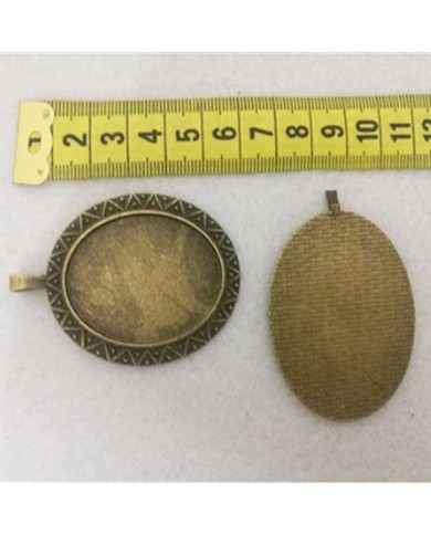 Metal Kolye Ucları Oval İşlemeli