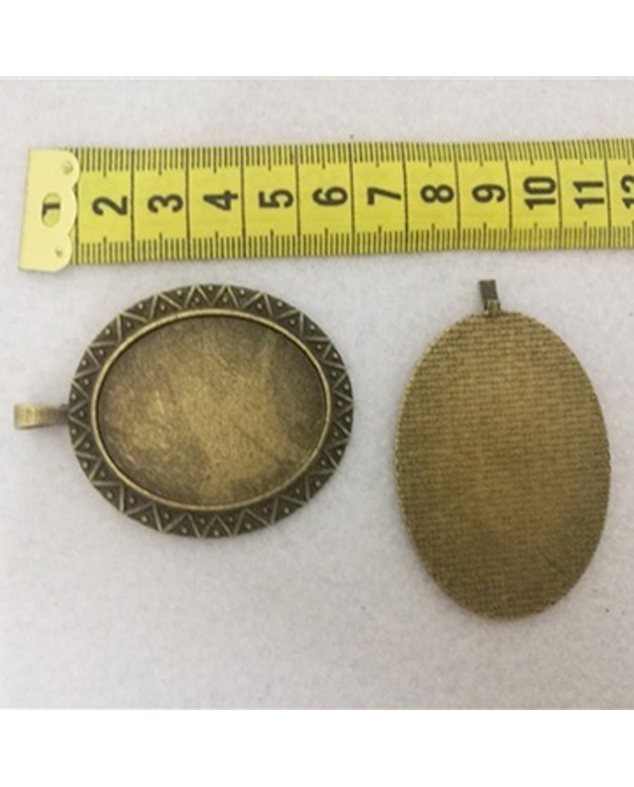 Metal Kolye Ucları Oval İşlemeli