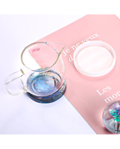 Yuvarlak Bardak Altı Reçine Epoksi Silikon Kalıbı - Kod: 19