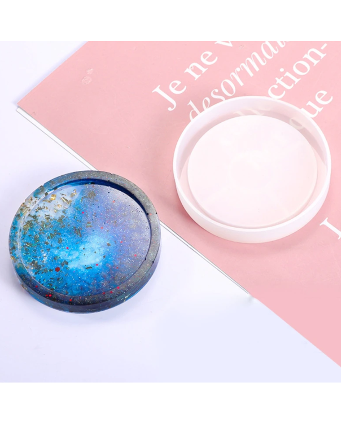 Yuvarlak Bardak Altı Reçine Epoksi Silikon Kalıbı - Kod: 19