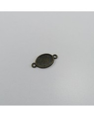Metal Kolye Ucu - Çift Kulplu Oval