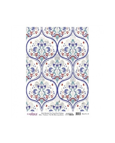 DESENLİ GÜMÜŞ VARAK PİRİNÇ DEKOPAJ 30*42 CM MODEL 035