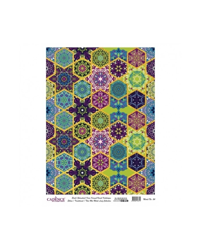 DESENLİ ALTIN VARAK PİRİNÇ DEKOPAJ 30*42 CM MODEL 024