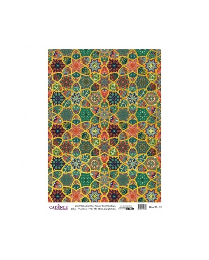 DESENLİ ALTIN VARAK PİRİNÇ DEKOPAJ 30*42 CM MODEL 033