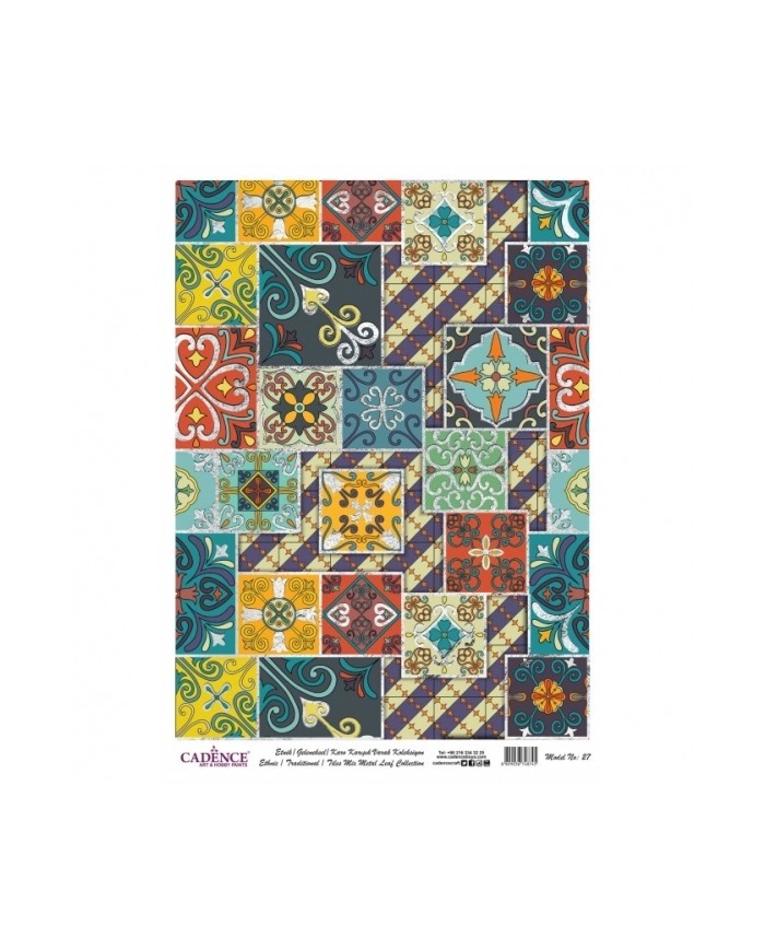 DESENLİ GÜMÜŞ VARAK PİRİNÇ DEKOPAJ 30*42 CM MODEL 027