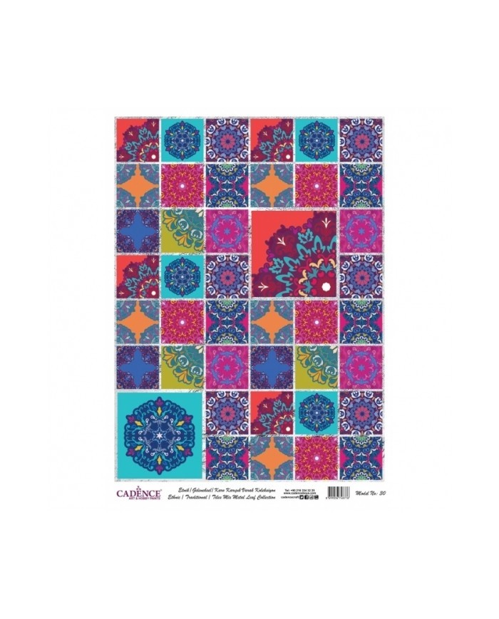 DESENLİ GÜMÜŞ VARAK PİRİNÇ DEKOPAJ 30*42 CM MODEL 030