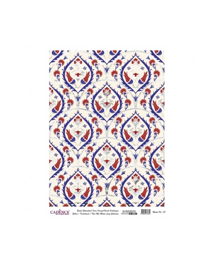 DESENLİ GÜMÜŞ VARAK PİRİNÇ DEKOPAJ 30*42 CM MODEL 037