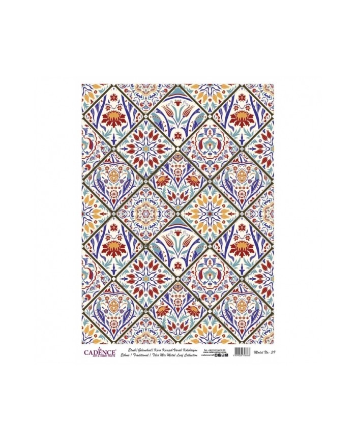 DESENLİ GÜMÜŞ VARAK PİRİNÇ DEKOPAJ 30*42 CM MODEL 039