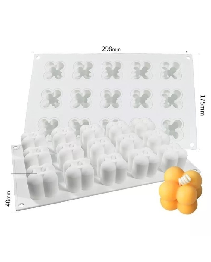 5 ADET ÇOKLU BUBBLE MUM SİLİKON KALIBI 15 Lİ KÜÇÜK BOY