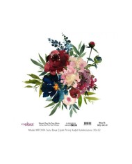 Model WFC004 Sulu Boya Çiçek Pirinç Kağıt Koleksiyonu 90x92