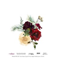 Model WFC007 Sulu Boya Çiçek Pirinç Kağıt Koleksiyonu 60x62