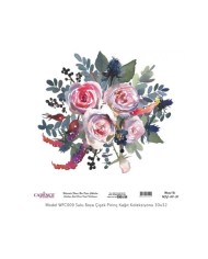 Model WFC010 Sulu Boya Çiçek Pirinç Kağıt Koleksiyonu 30x32