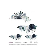 Model WFC017 Sulu Boya Çiçek Pirinç Kağıt Koleksiyonu 60x62