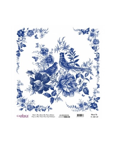 Model K002 Dünya'nın Mavi Tonları Pirinç Kağıt Dekopaj 60x62