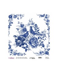 Model K002 Dünya'nın Mavi Tonları Pirinç Kağıt Dekopaj 60x62