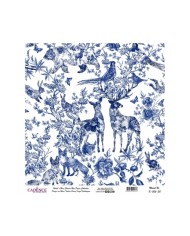 Model K005 Dünya'nın Mavi Tonları Pirinç Kağıt Dekopaj 30x32