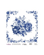 Model K007 Dünya'nın Mavi Tonları Pirinç Kağıt Dekopaj 30x32