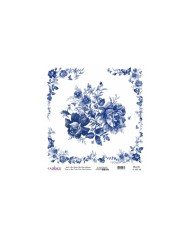 Model K007 Dünya'nın Mavi Tonları Pirinç Kağıt Dekopaj 90x92