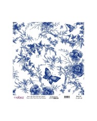 Model K009 Dünya'nın Mavi Tonları Pirinç Kağıt Dekopaj 30x32