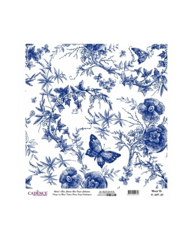 Model K009 Dünya'nın Mavi Tonları Pirinç Kağıt Dekopaj 90x92