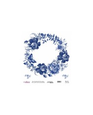 Model K011 Dünya'nın Mavi Tonları Pirinç Kağıt Dekopaj 30x32