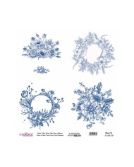 Model K013 Dünya'nın Mavi Tonları Pirinç Kağıt Dekopaj 90x92