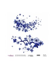 Model K014 Dünya'nın Mavi Tonları Pirinç Kağıt Dekopaj 30x32