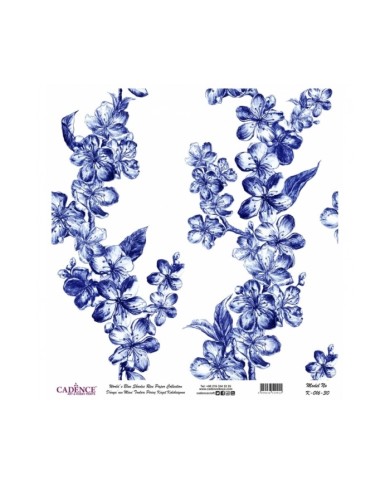 Model K016 Dünya'nın Mavi Tonları Pirinç Kağıt Dekopaj 90x92