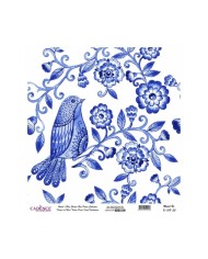 Model K018 Dünya'nın Mavi Tonları Pirinç Kağıt Dekopaj 90x92