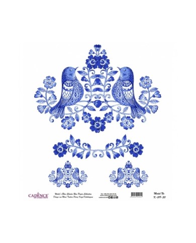 Model K019 Dünya'nın Mavi Tonları Pirinç Kağıt Dekopaj 60x62