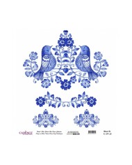 Model K019 Dünya'nın Mavi Tonları Pirinç Kağıt Dekopaj 90x92