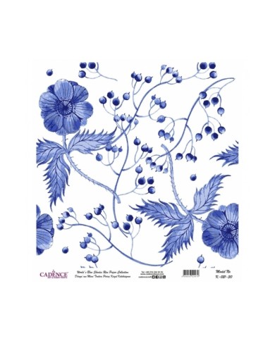 Model K021 Dünya'nın Mavi Tonları Pirinç Kağıt Dekopaj 90X92