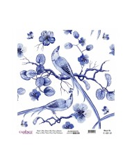 Model K023 Dünya'nın Mavi Tonları Pirinç Kağıt Dekopaj 60x62