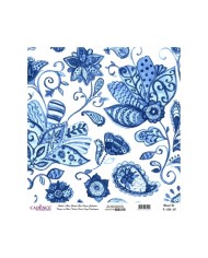 Model K026 Dünya'nın Mavi Tonları Pirinç Kağıt Dekopaj 90x92