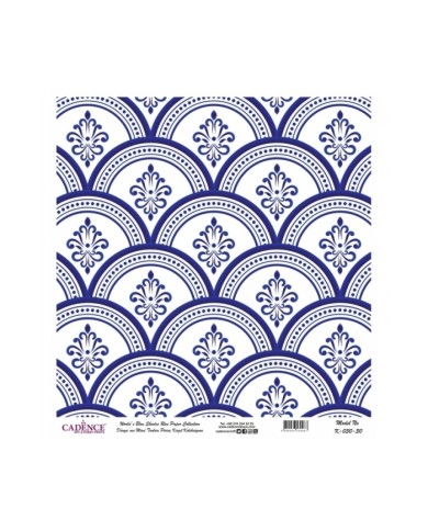 Model K030 Dünya'nın Mavi Tonları Pirinç Kağıt Dekopaj 90x92