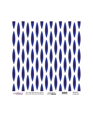 Model K033 Dünya'nın Mavi Tonları Pirinç Kağıt Dekopaj 30x32