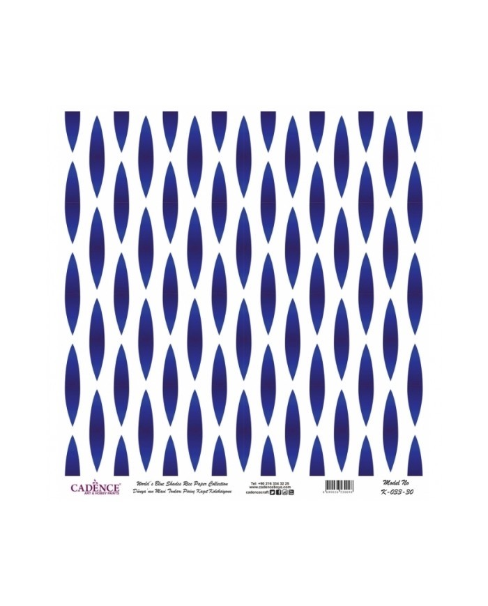 Model K033 Dünya'nın Mavi Tonları Pirinç Kağıt Dekopaj 60x62