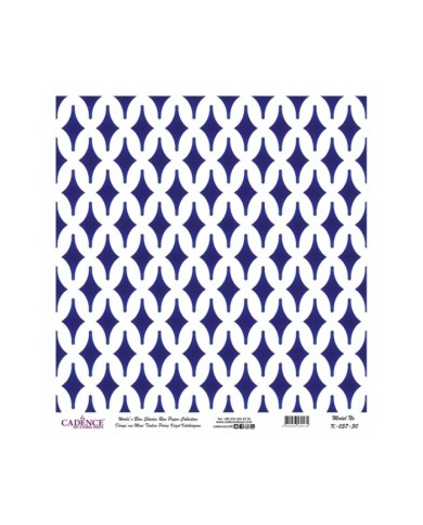 Model K037 Dünya'nın Mavi Tonları Pirinç Kağıt Dekopaj 60x62