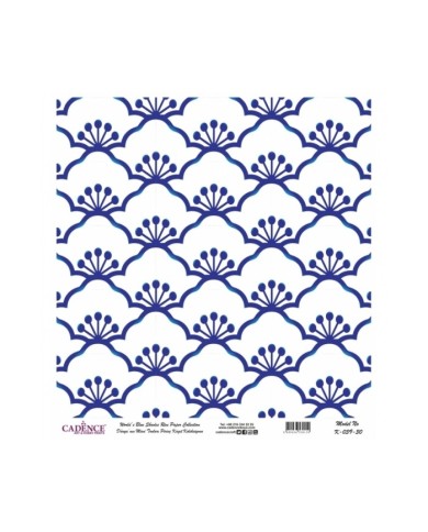 Model K039 Dünya'nın Mavi Tonları Pirinç Kağıt Dekopaj 60x62