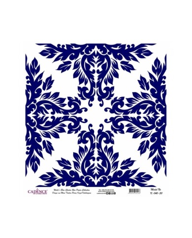 Model K040 Dünya'nın Mavi Tonları Pirinç Kağıt Dekopaj 30x32