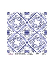 Model K041 Dünya'nın Mavi Tonları Pirinç Kağıt Dekopaj 30x32